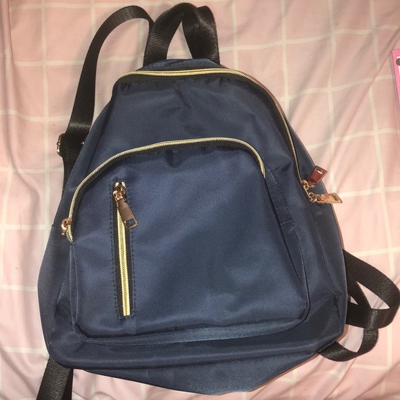 Navy blue mini backpack - Picture 1 of 4